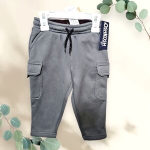 OshKosh B'gosh Gray Kids Cargo Pants 12 Months‎ Cozy Warn Fleece